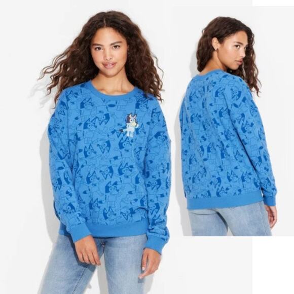 Hybrid Apparel Women's Bluey Print Cozy Graphic Sweatshirt Size M - Picture 1 of 5